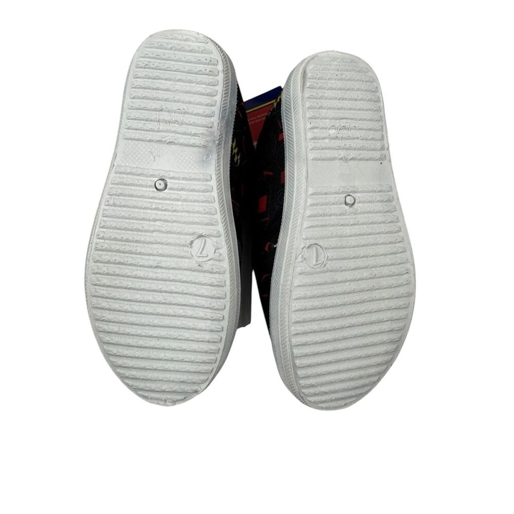 Beverly Hills Boys Slip Lace-up Canvas Sneakers Low-Top, Black Multi, 7 Toddler - Picture 4 of 4